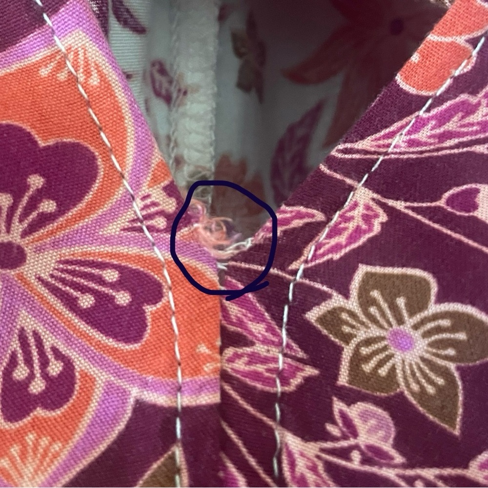 ANTHROPOLOGIE AAKAA Floral V-Neck Kimono Babydoll Mini Dress Pink Red Boho, M - Picture 16 of 17